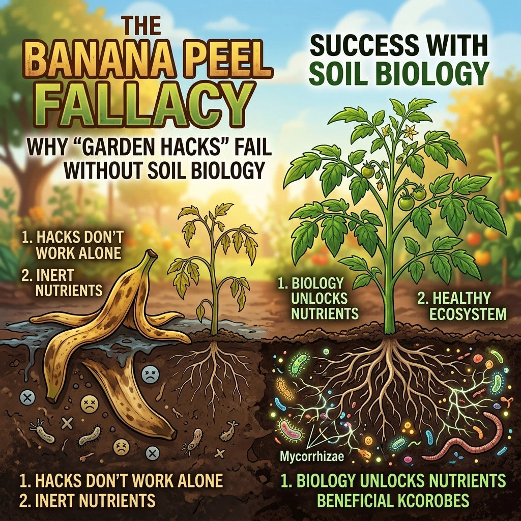 The Banana Peel Fallacy: Why 'Garden Hacks' Fail Without Soil Biology